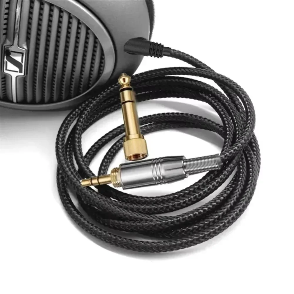 6.35mm Aux 3.5mm OFC Replacement Nylon Braided Cable Extension Cord for Sennheiser HD400PRO HD 2.20S 2.30 2.30i 2.30G Headphones