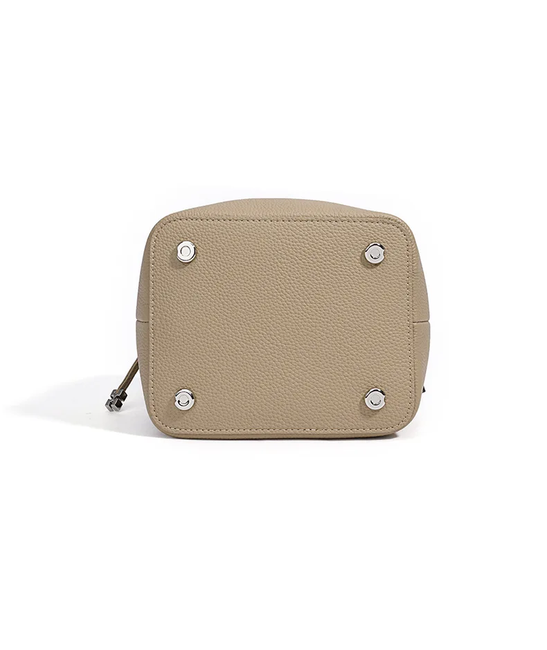 Damen Bucket Bag aus 100% Echtleder, Crossbody Schultertasche, Modische Designer-Shopper-Tasche, Trendige Marken-Handtasche – Detail 15