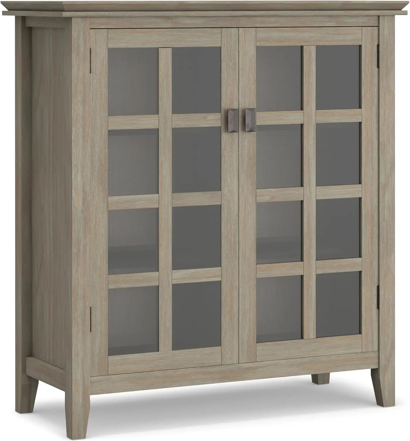 SOLID WOOD 38 inch Wide Transitional Medium Storage Cabinet in Distressed Grey for the Living Room, Entryway and Family Room