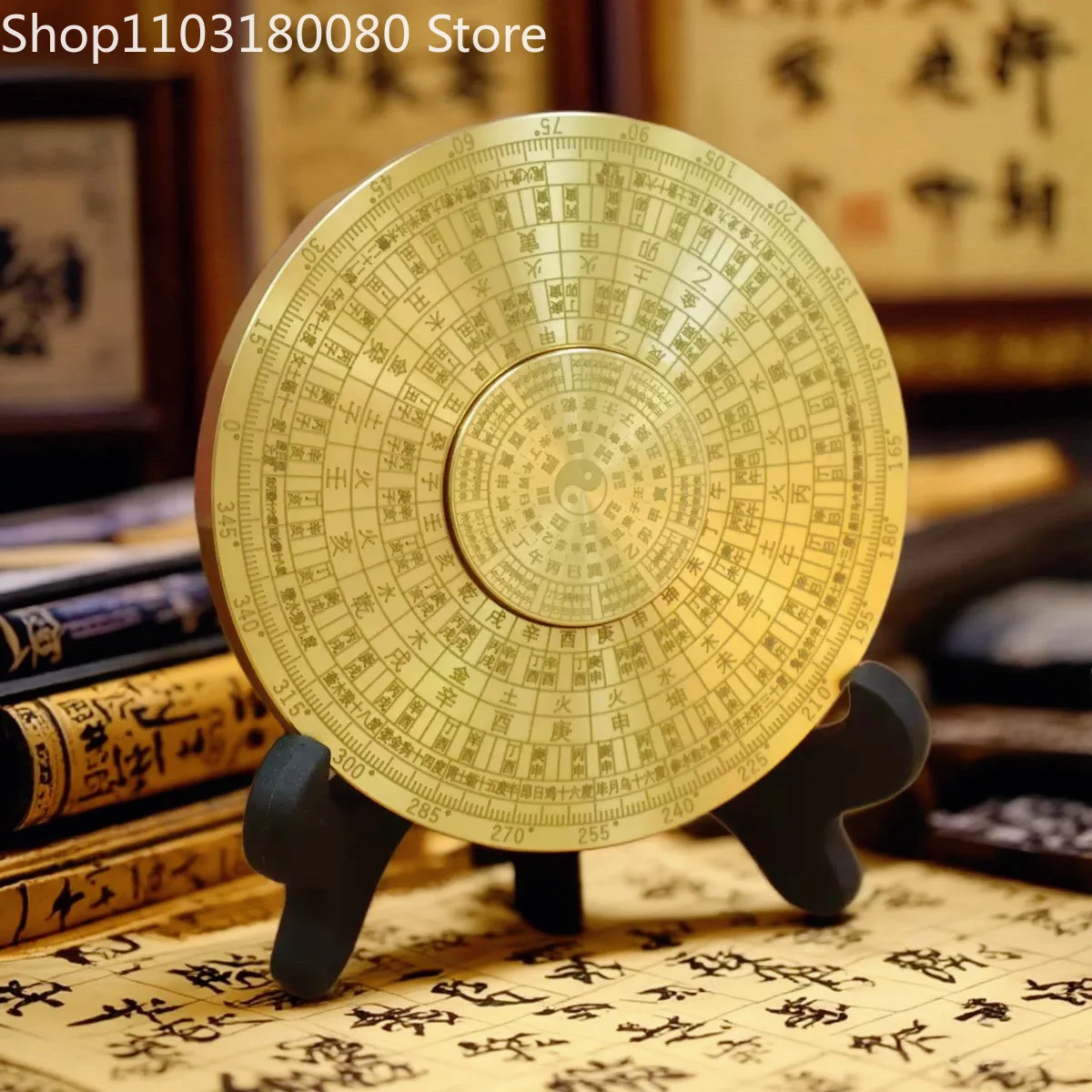 8cm Rotatable brass Thickened multilayer Xingxiu Bagua Feng Shui Compass Luopan Chinese Fortune Telling Compass