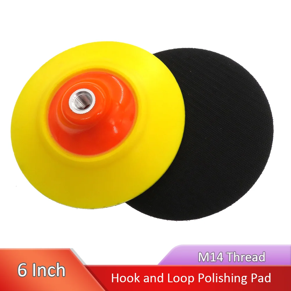 

6inch Backing Pad Polishing Plate Hook and Loop Sanding Disc Pad with M14 Thread Backer for Rotary Polisher and Sander