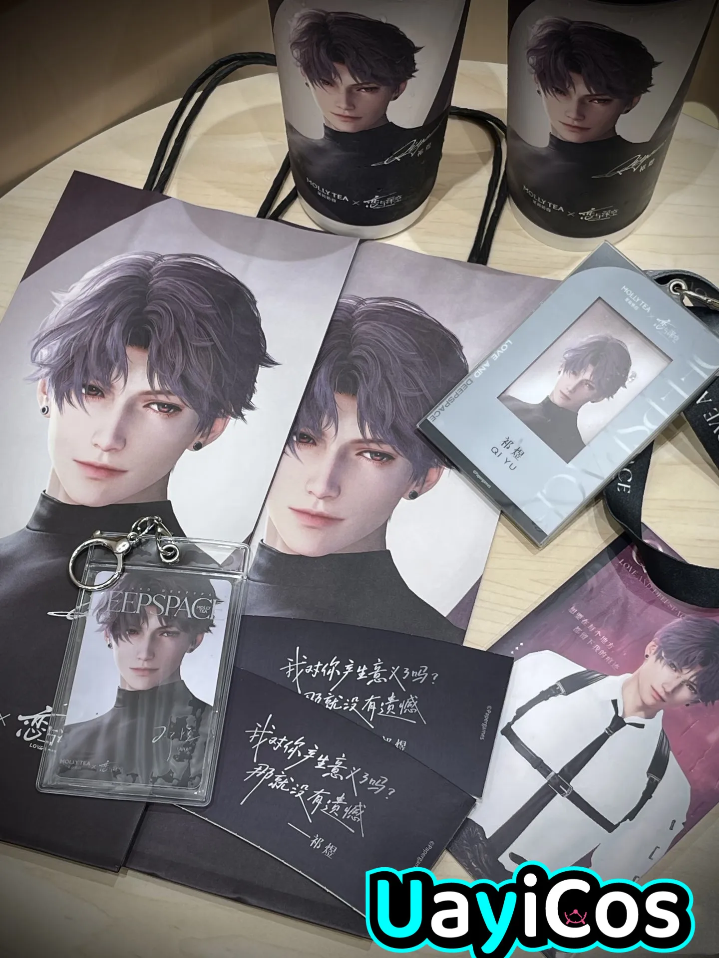 

In Stock Official Love and Deepspace X MOLLYTEA 2026 New Rafayel Caleb Photo Frame Cup Paper Bag Card Sleeve Keychain Anime Toy