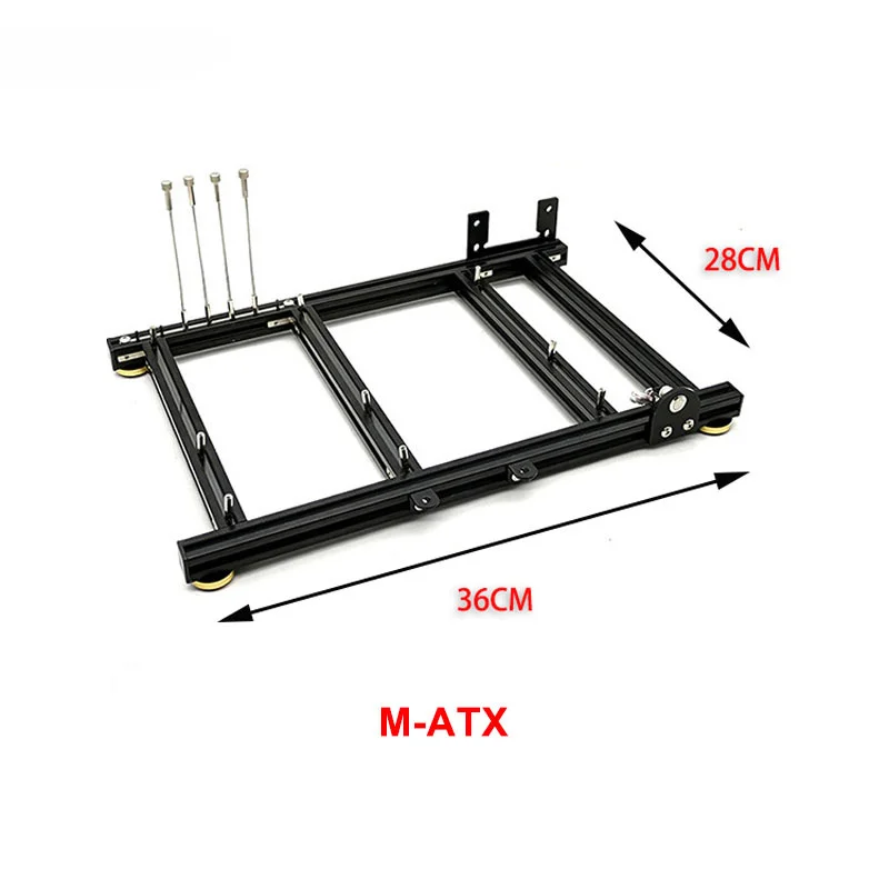 Mini caso personalizado do computador do quadro aberto itx matx atx rack de chassi horizontal, refrigerar de água diy gamer gabinete desktop