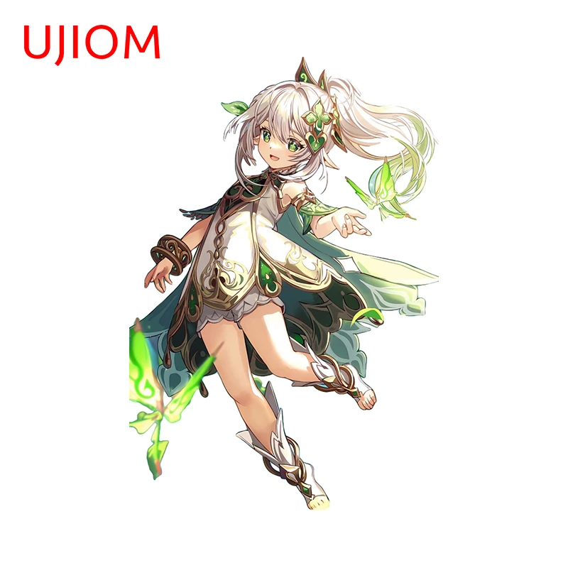 

UJIOM 13cm X 8.9cm Lovely Buer Genshin Impact Chibi Girl Wall Stickers Amusing Kid Room Wallpapers Decal Refrigerator Decor