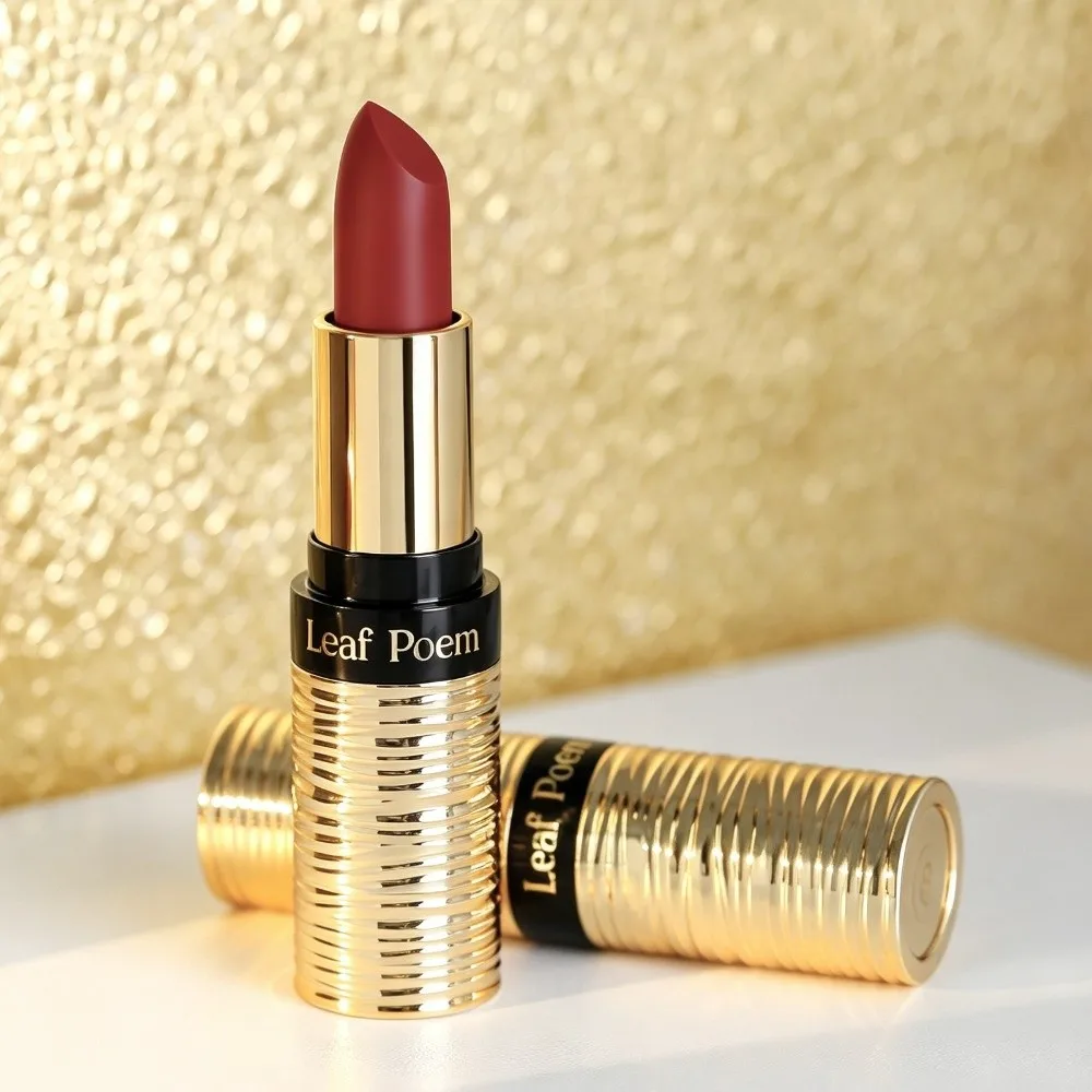 New 8 Colors Matte Lipstick Waterproof Non-stick Cup Velvet Lip Glaze Metal Threaded Tube Long Lasting Lip Contour Pencil Women
