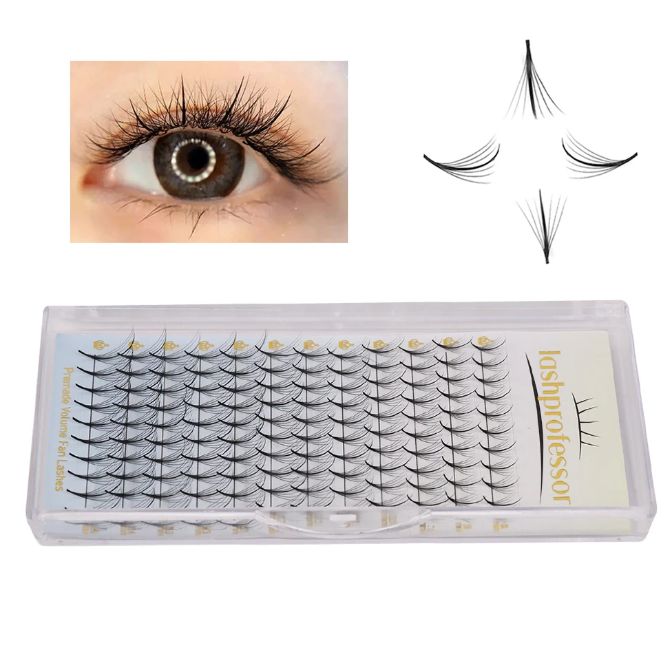 Lashprofesor Wispy Premade Fans Pointy Base 3D-9D Russia Volume Eyelash Extension Individual Lashes Faux Mink Lash