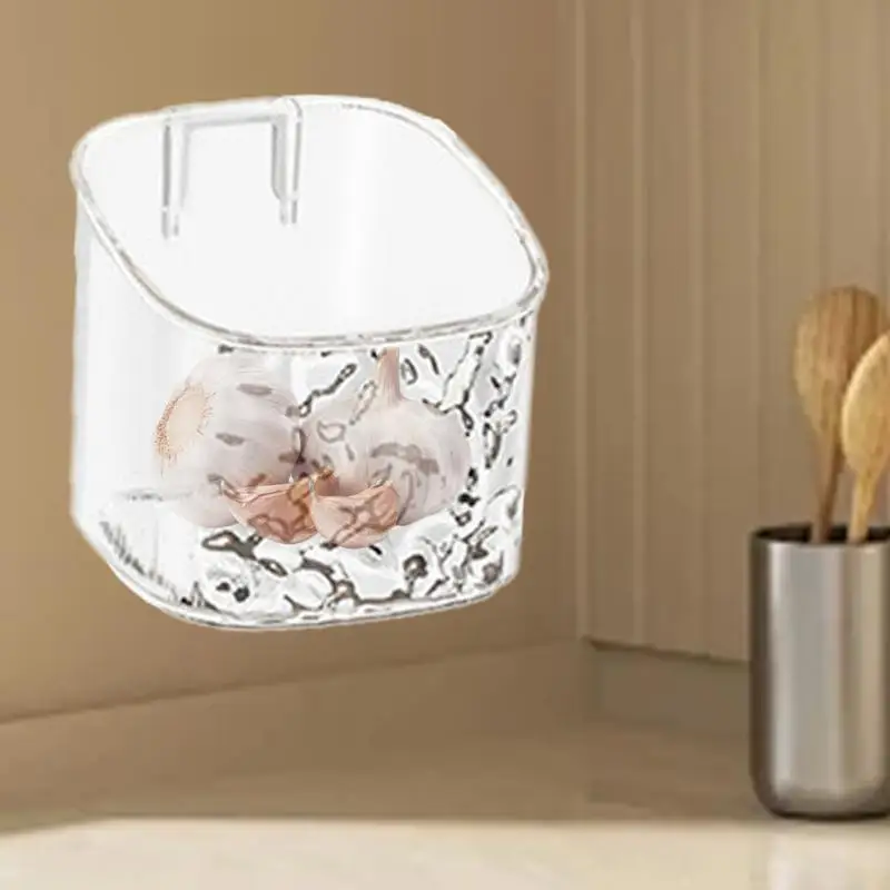 Ginger Storage Container Transparent Ginger Basket Vegetable Organizer Wall Mount Space-Saving Container For Kitchen Home