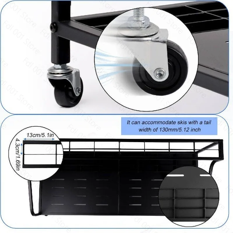 Snowboard Storage Rack Heavy Steel Floor Movable Stand for Garage Basement
