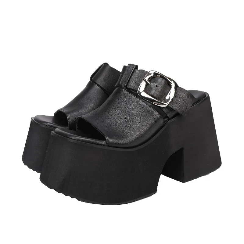 Nuevas Sandalias de Lujo de Cuero Genuino de 11 cm 2026, Zapatos con Tacón Oculto para Mujer, Cómodas Bailarinas Mary Jane, Plataformas Étnicas, Zuecos de Cuña