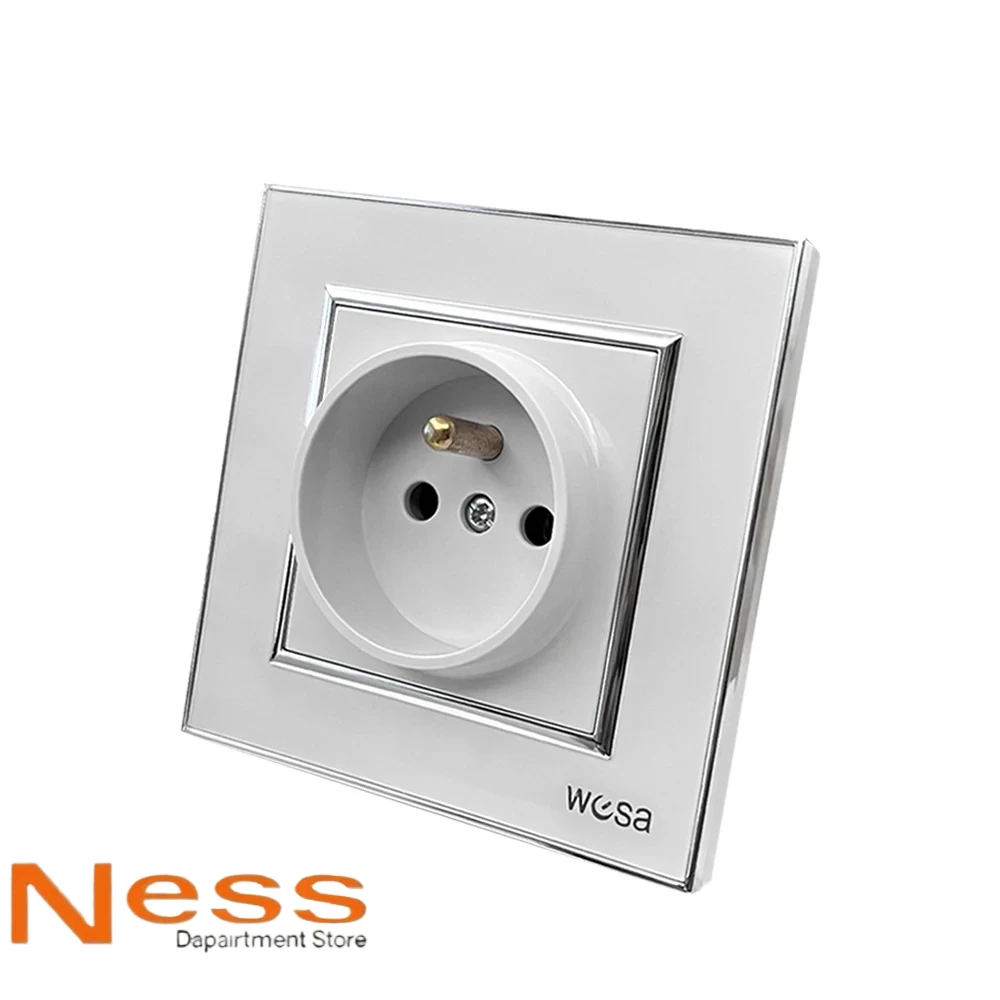 NESS مرآة أكريليك 2 USB مقبس الحائط الأبيض مع منفذ كهربائي قياسي الاتحاد الأوروبي التوصيل الأرضي مقبس الطاقة مثبطات اللهب #2