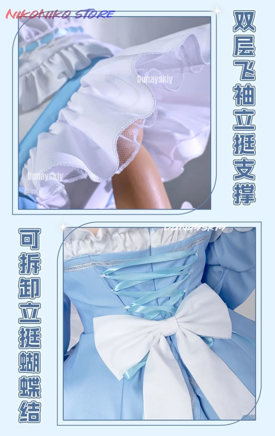 XS-2XL Re: Zero Starting Life in Another World Rem Cosplay Costume Bule French Maid  Dress Halloween Disguise for Adult Women