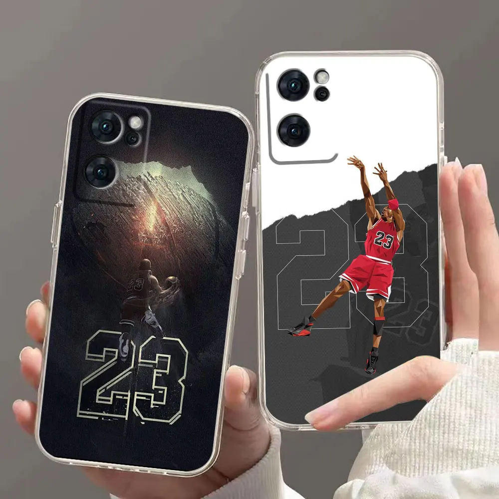 Transparent Clear Phone Case For OPPO RENO 9 8 7 6Z 6 4 3 2Z SE PRO PLUS 4G 5G Case Funda Coque Shell Cover Basketball Sports 23