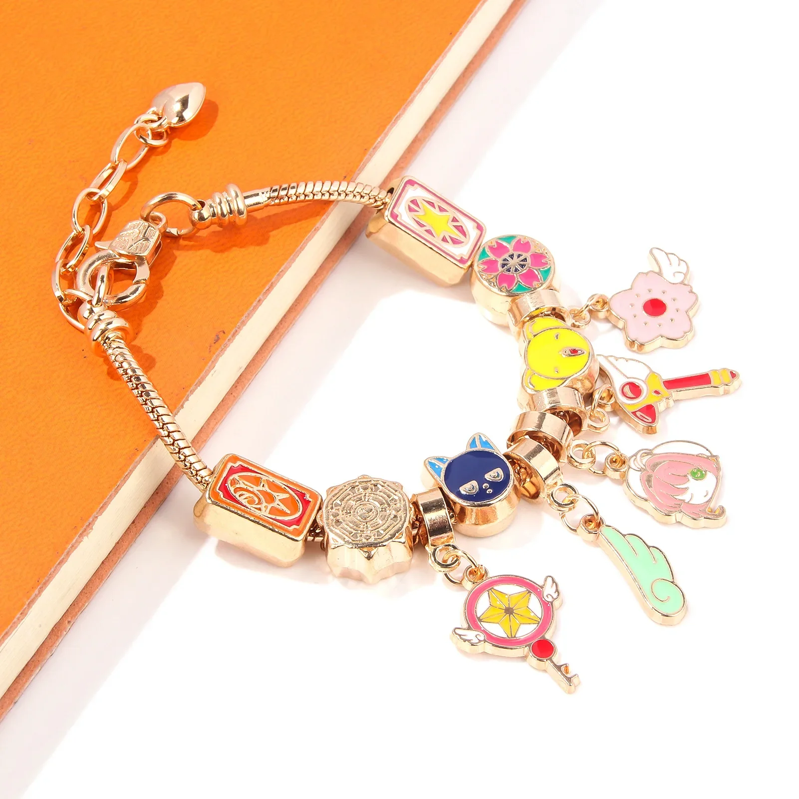 Hot Selling Animation Peripherals Bracelet KINOMOTO SAKURA CERBERUS LI SYAORAN Wand Bear Pendant COS Aesthetic Bracelet