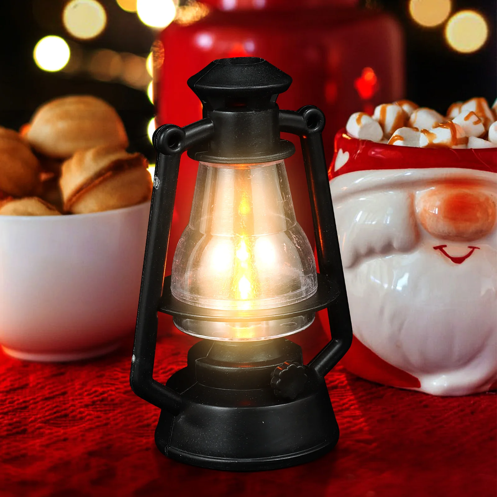 

4pcs Retro Led Lamp Vintage Handheld Light Ornament Xmas Halloween Party Decoration Miniature Lantern Home Office Decor