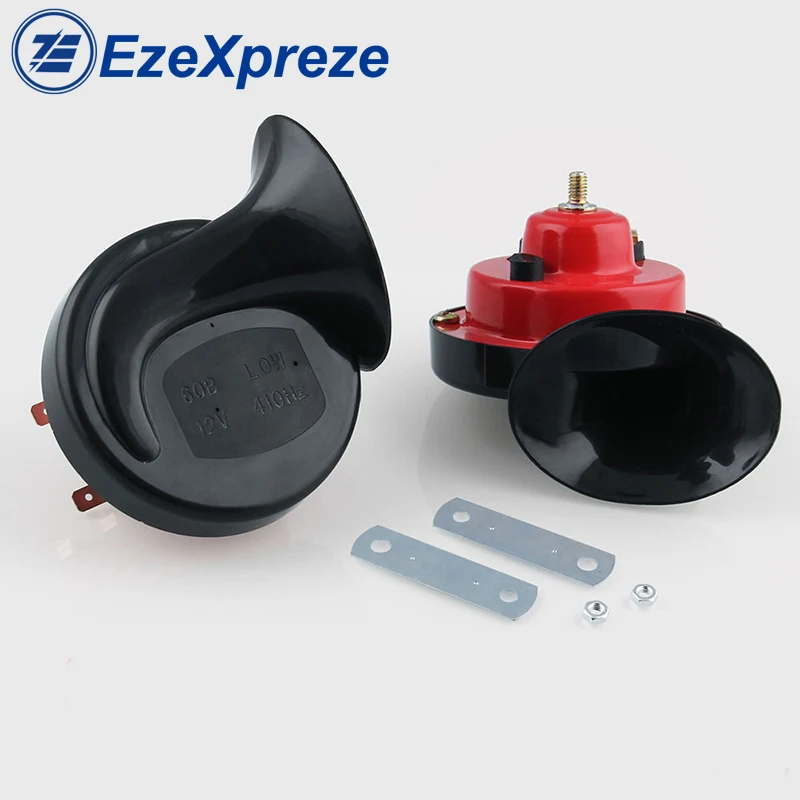 One Pair 2pcs Universal 12V 110DB Waterproof Car Loud Voice Snail Air Horn Pressure Alarm Speaker for Motorcycle Truck Autoparts