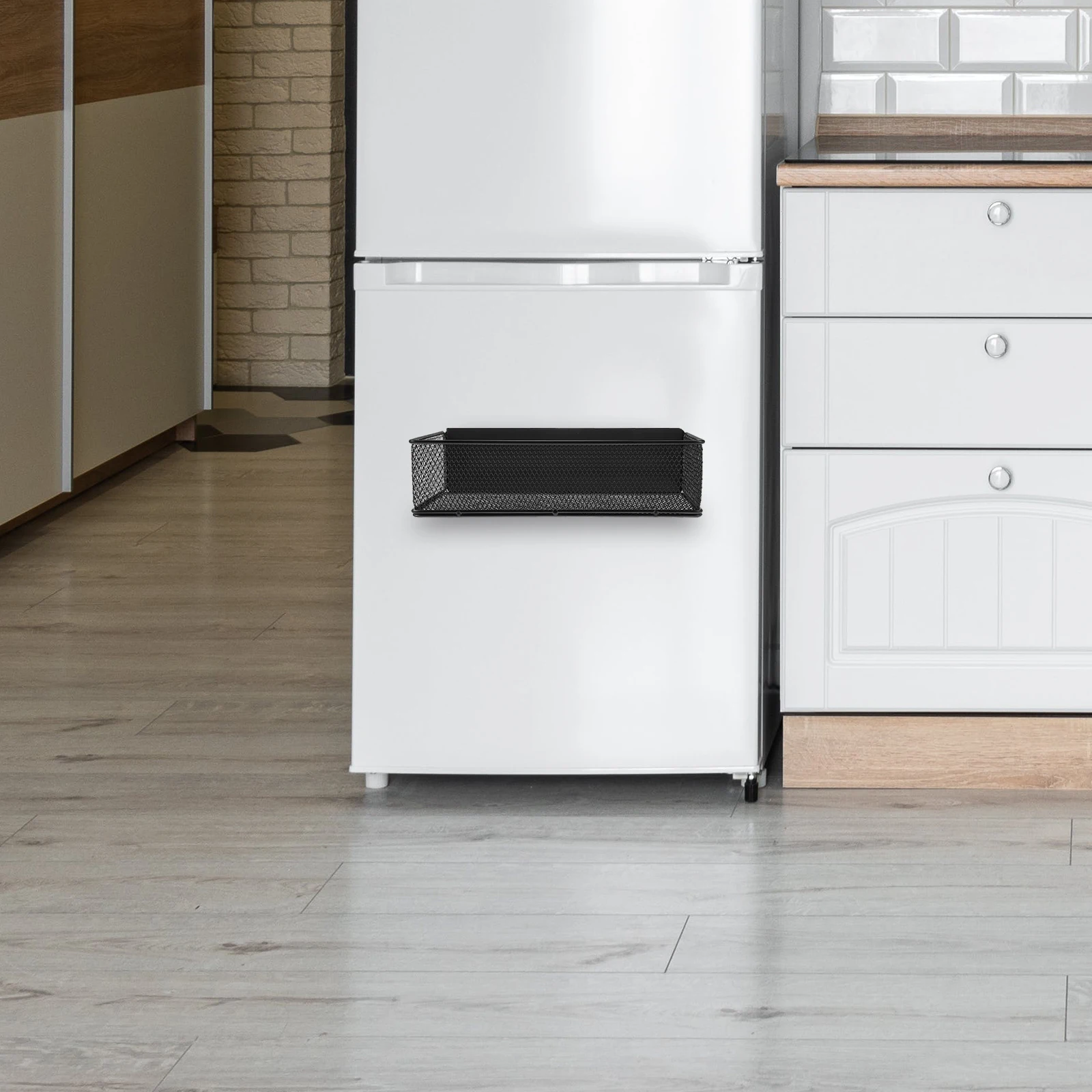 

Magnetic Storage Box Fridge Cabinet Door Baskets Spice Rack Organizer Black Kitchen Appliances Storage Solution