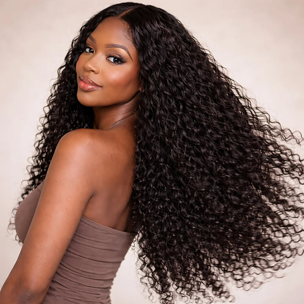 24-inch Deep Wave Lace Front Wig, Women's Hairpiece, Water Wave Wig, Women's Deep Wave Lace Wig