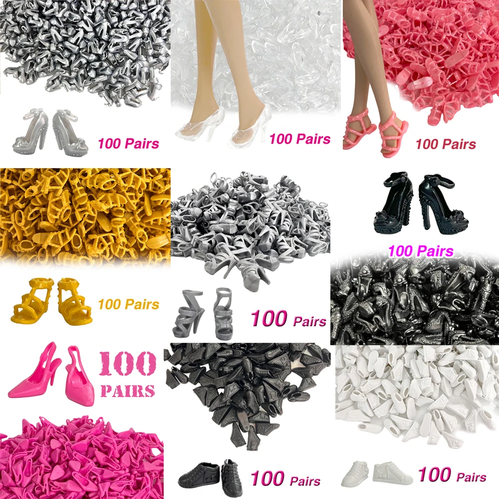 NK Official 100  Paris Shoes Fashion Sandals Cute Boots High Heels for Barbie Doll Accessories Dressing Up 1/6 Doll DIY Toys JJ