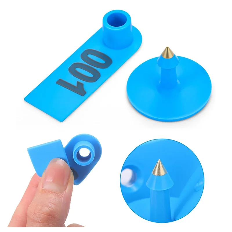 

ABVG-300 Pcs Livestock Ear Tags For Sheep Goat Cattle 001-100 Number For Cow Pig Dog Deer Horse Farm Animal Identification