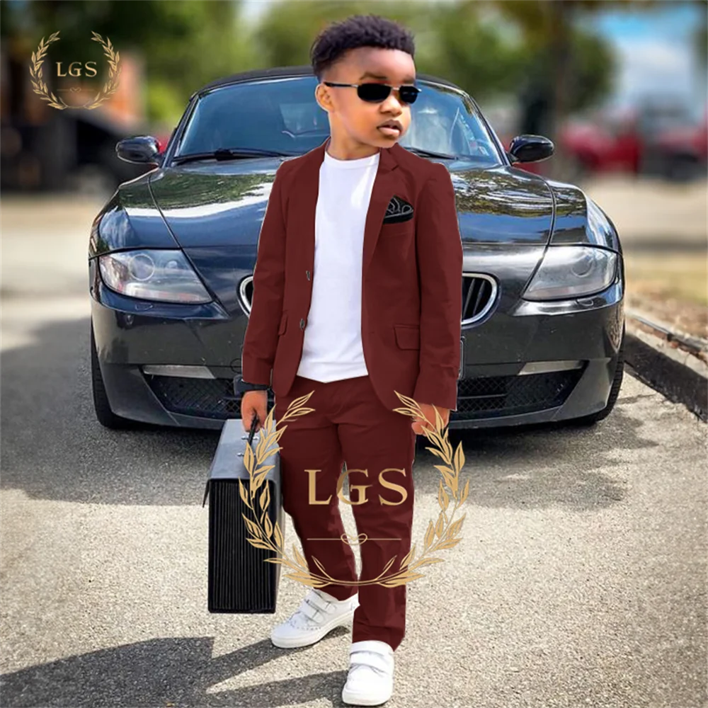 Customized Boys Suit 2 Piece Set (Jacket + Pants) for Weddings, Parties Reunions Celebrations and Vacations