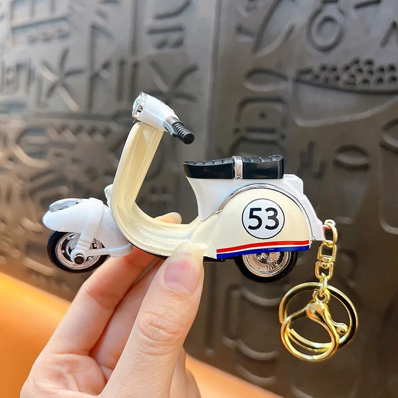 

Simulation Alloy Cute Motocycle Toy Model Keychain Pendant Creative Fun Student Toy Bag Pendant Birthday Gift Tabletop Ornament