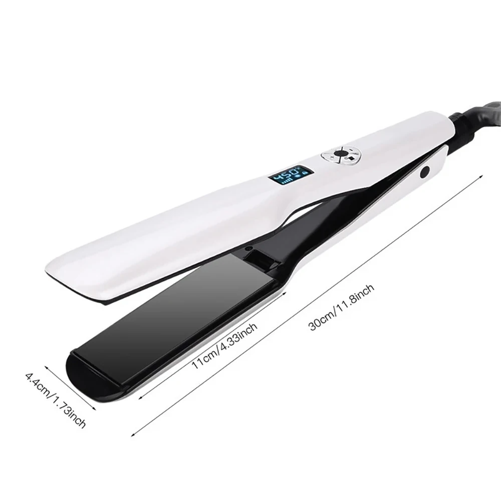 Professional Hair Straightener Multi-speed Adjustment PTC Fast Heating Flat Iron with Wide Plate and LED Screen Styling Tools