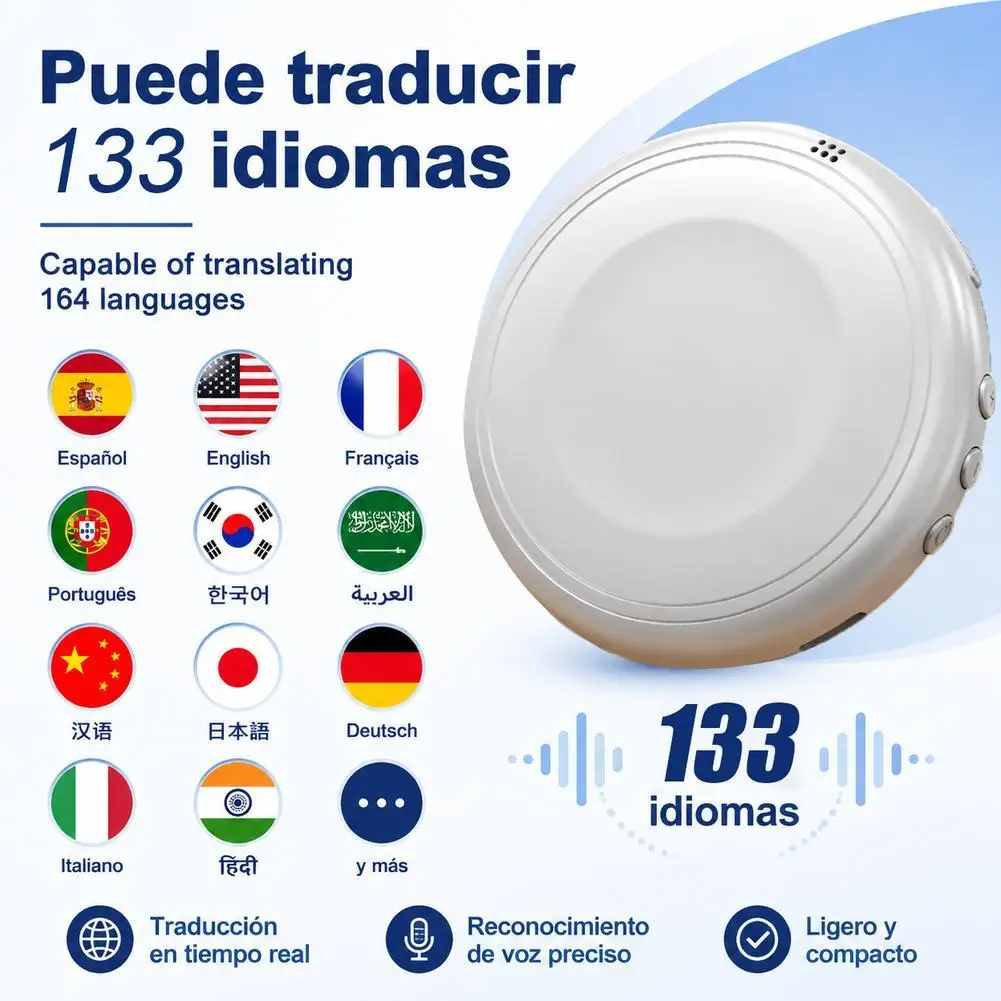 Intelligent Wearable Translator AI Translation Speaker 133 Language Real-time Translation Tourism Learning Tool