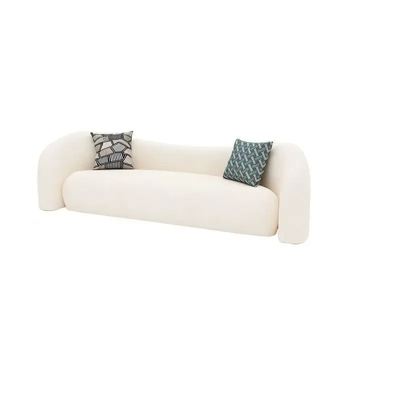 Nordic Internet celebrity home living room double sofa small apartment beauty salon clothing store lamb wool curved leisure sofa