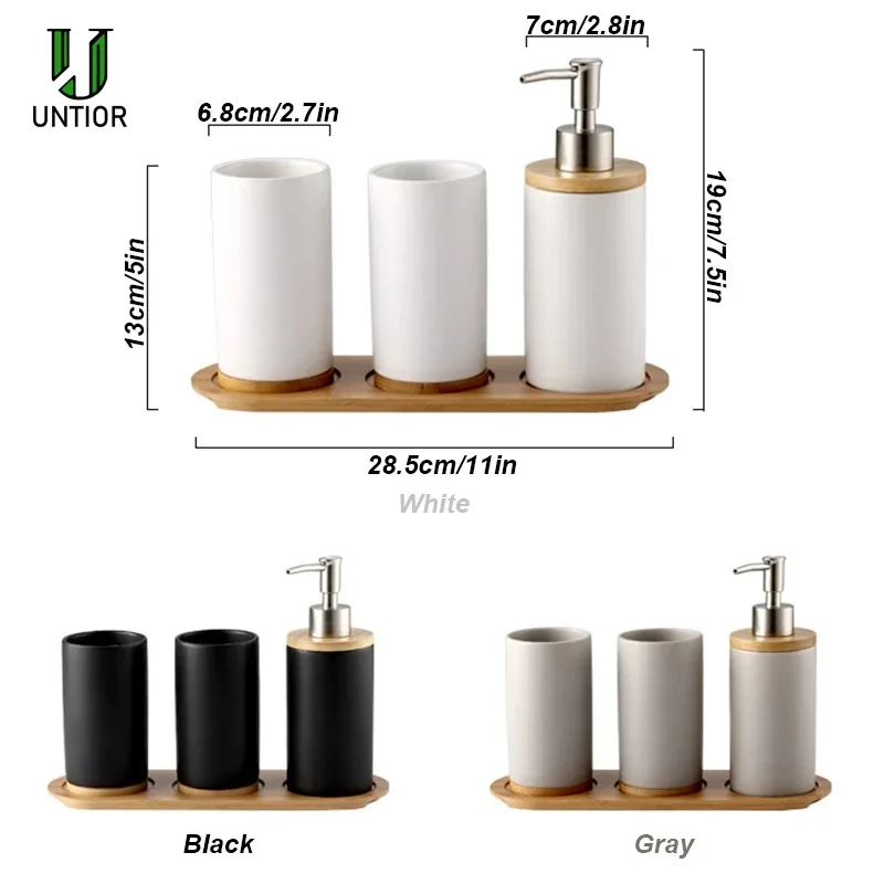 Ceramic Bathroom Accessories Set Fashion Soap Dispenser Toothbrush Holder Tumbler Ceramic Household Bathroom Product