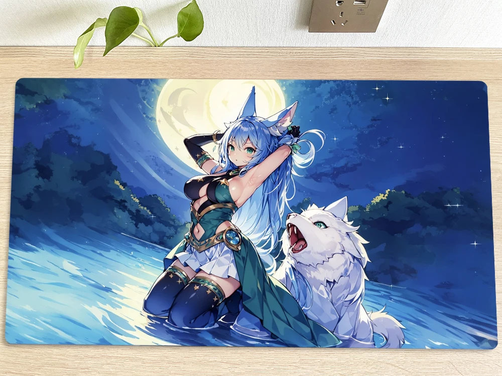 YuGiOh Table Playmat Apollousa, Bow of the Goddess TCG CCG Mat Trading Card Game Mat Mouse Pad Gaming Play Mat Mousepad Free Bag