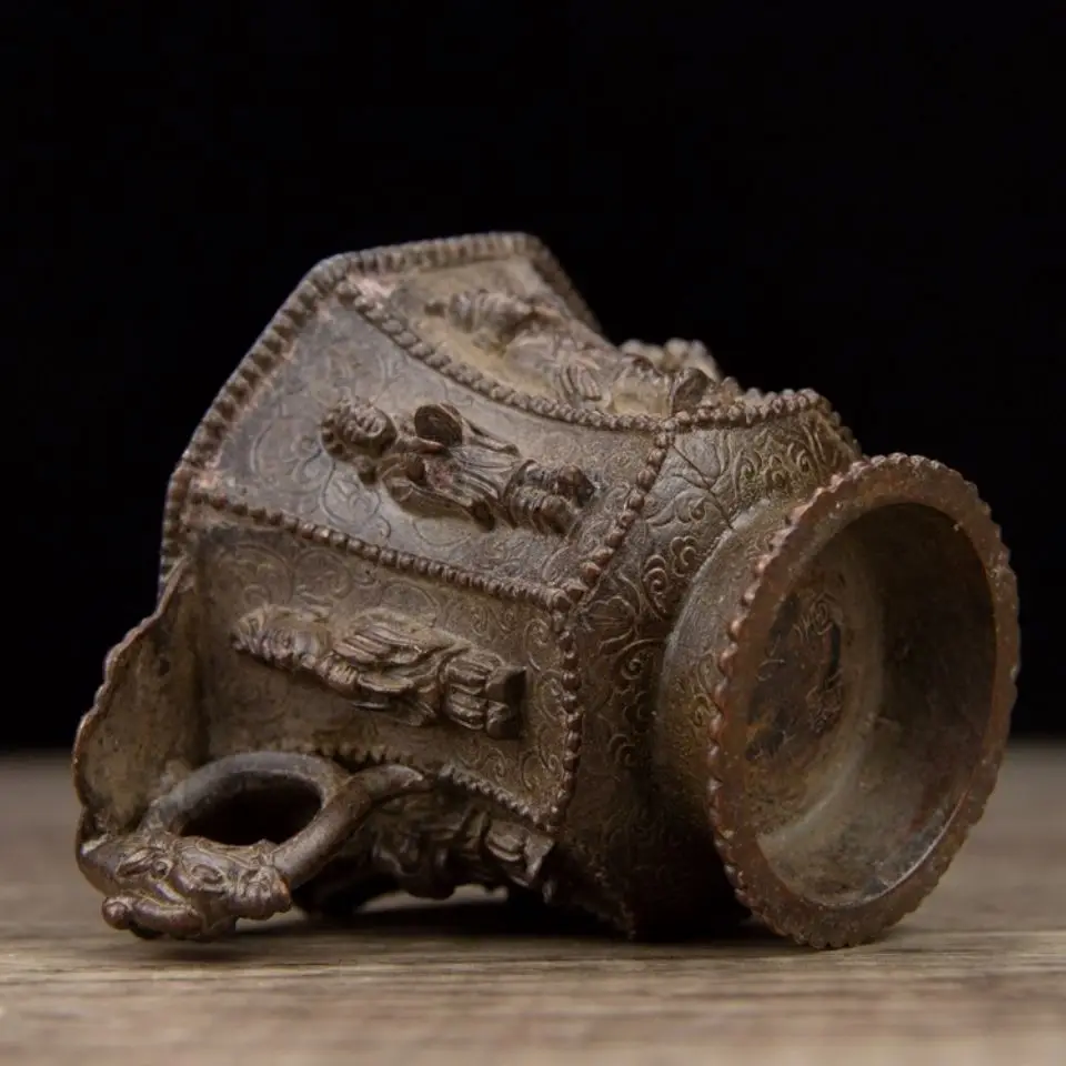 figurine-de-musique-de-la-dynastie-tang-collection-antique-d'imitation-motif-de-tasse-octogonale-ornements-artistiques-en-cuivre-pur