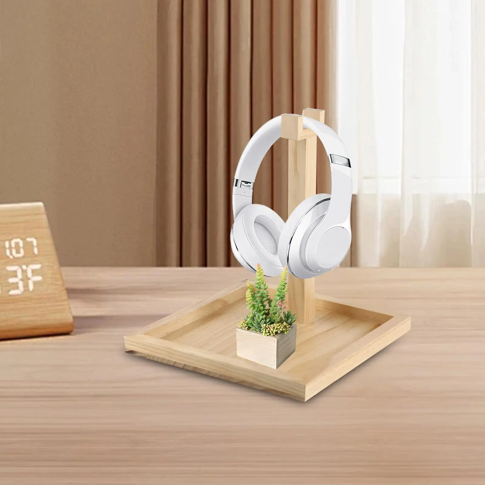 Подставка для наушников, многофункциональная противоскользящая универсальная деревянная вешалка для игровой гарнитуры, органайзер, настольная подставка для наушников
