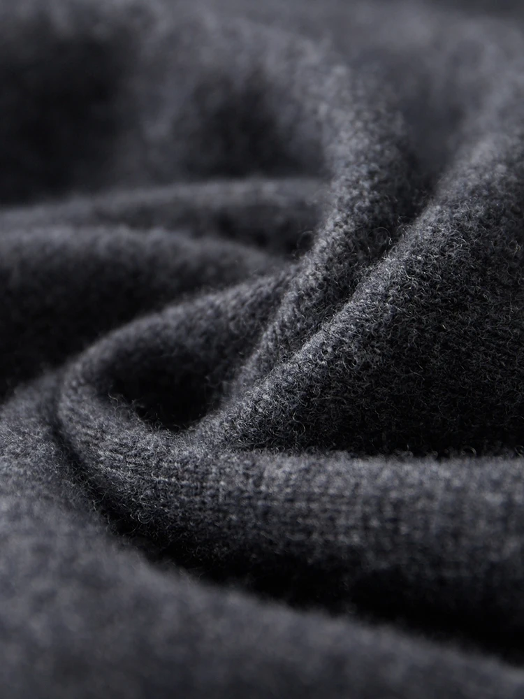 Chic Autumn Winter High Quality Men's Clothing Zipper Knitted Coat 100% Cashmere Sweater Thick Warm Hooded Cardigan Popular Tops