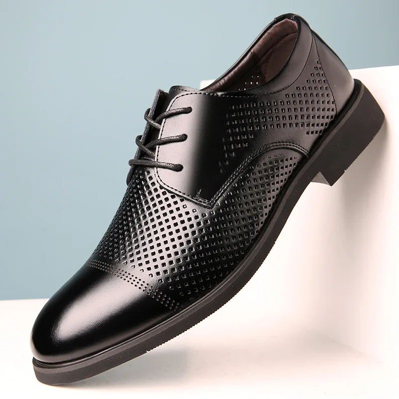 Sapato elevador de couro masculino, elastrear sapatos formais, terno casual de negócios, preto, tamanho grande 37-46, na moda