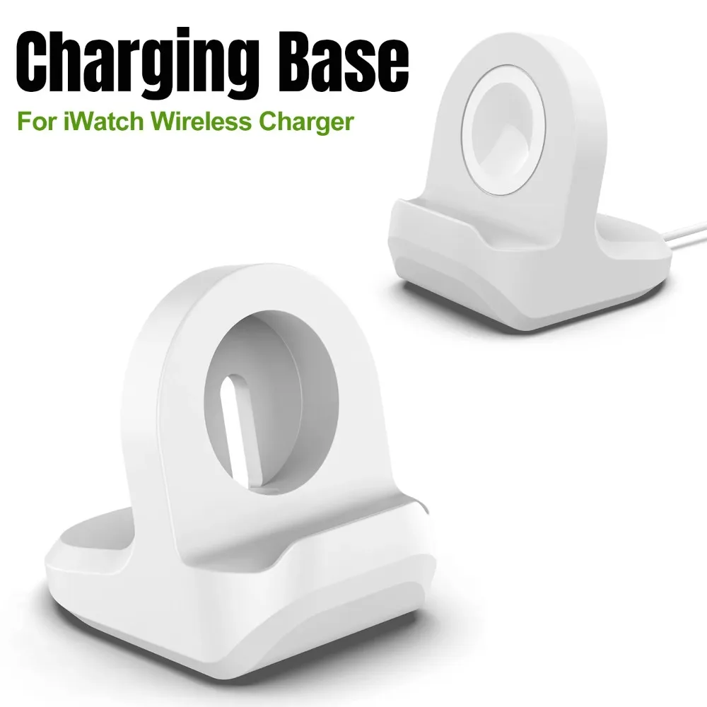 Silicone Watch Wireless Charger Stand Protective Cover For Apple Watch iWatch Desktop Chaeging Base Holder For Home Office Use
