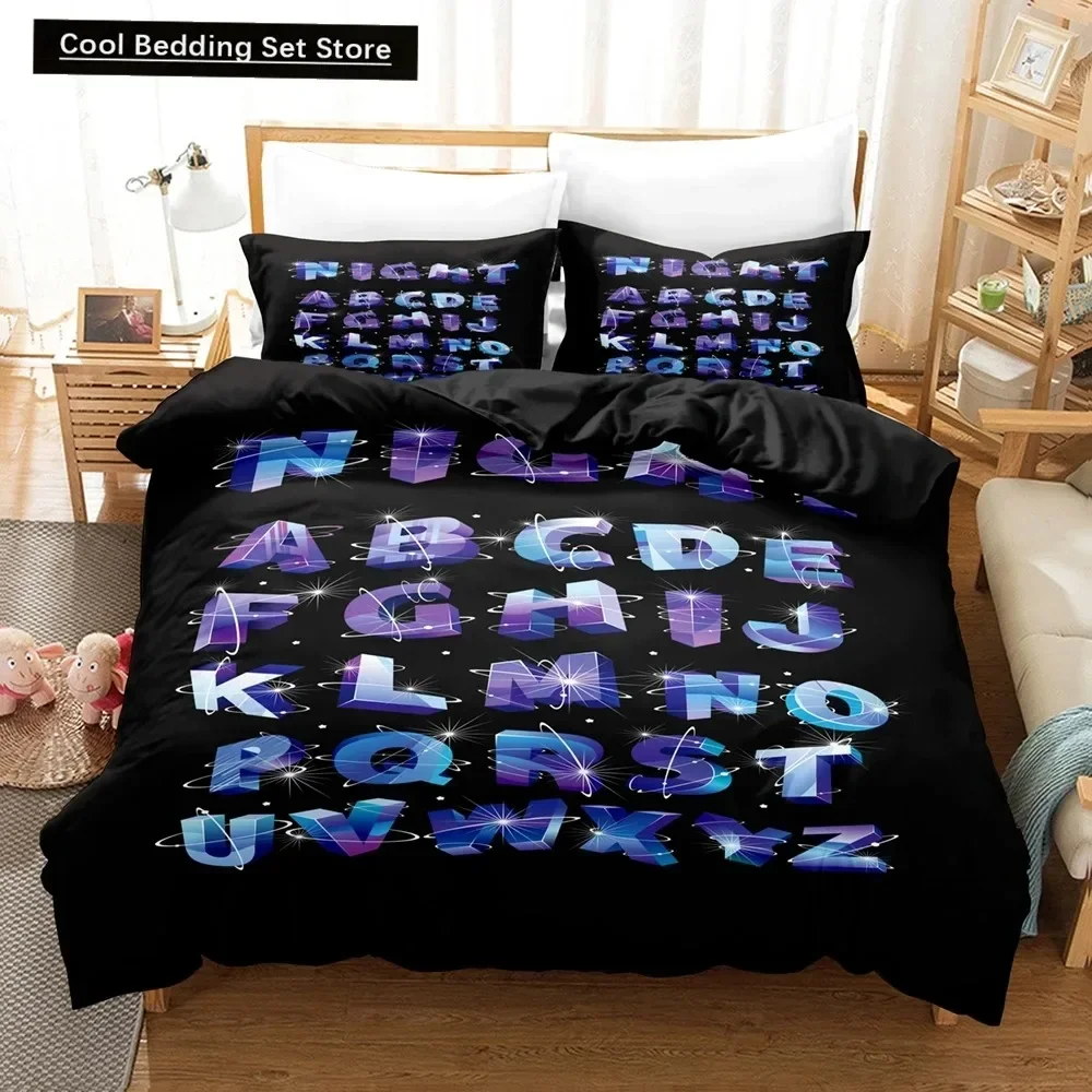 3D Print Alphabet Lore Bedding Set Single Twin Full Queen King Size Duvet Cover for Girls Boys Bedroom Anime Quilt Cover