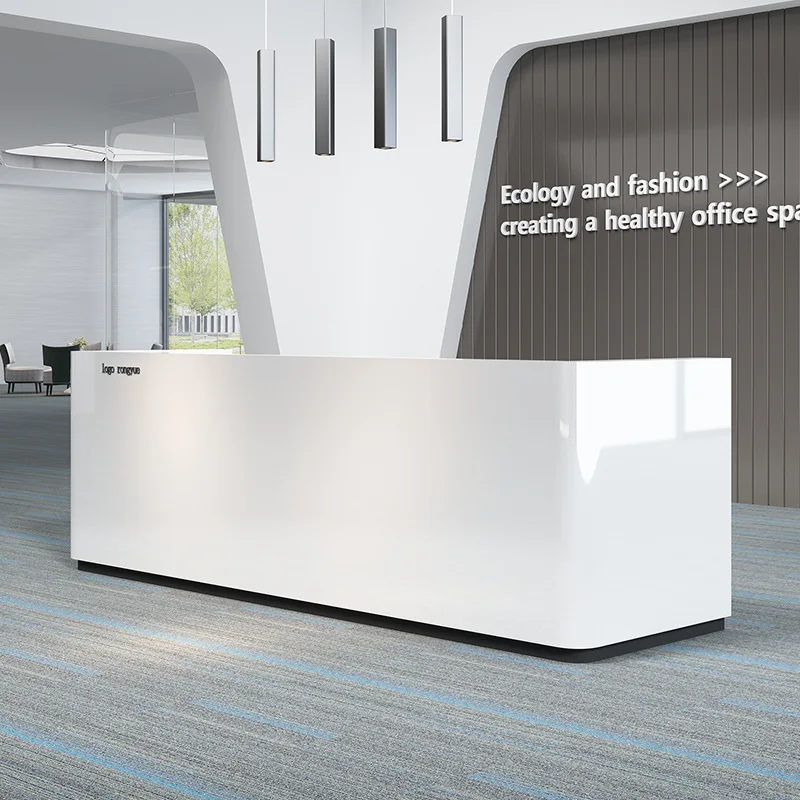 Company front desk creative paint simple modern office front desk reception desk