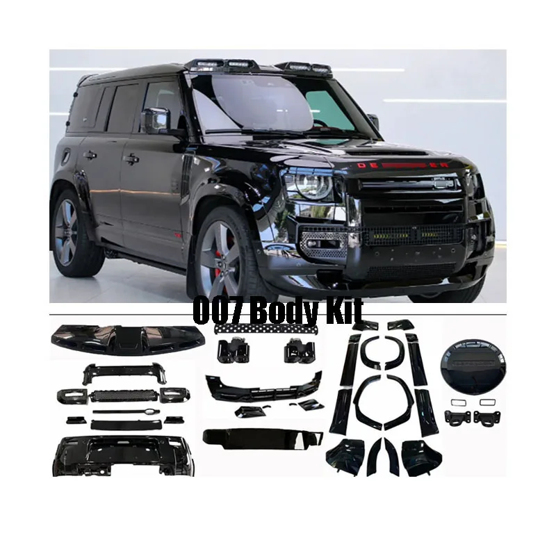 

Defender 90 110 130 Accessories Incloud Roof Light Side Skirts Wheel Arch Bumper Black 007 Version Defender Body Kit