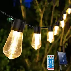 Solar LED Fairy Lights Garland Light Bulb Outdoor Waterproof Patio Lamp Wedding Holiday Christmas String Lights