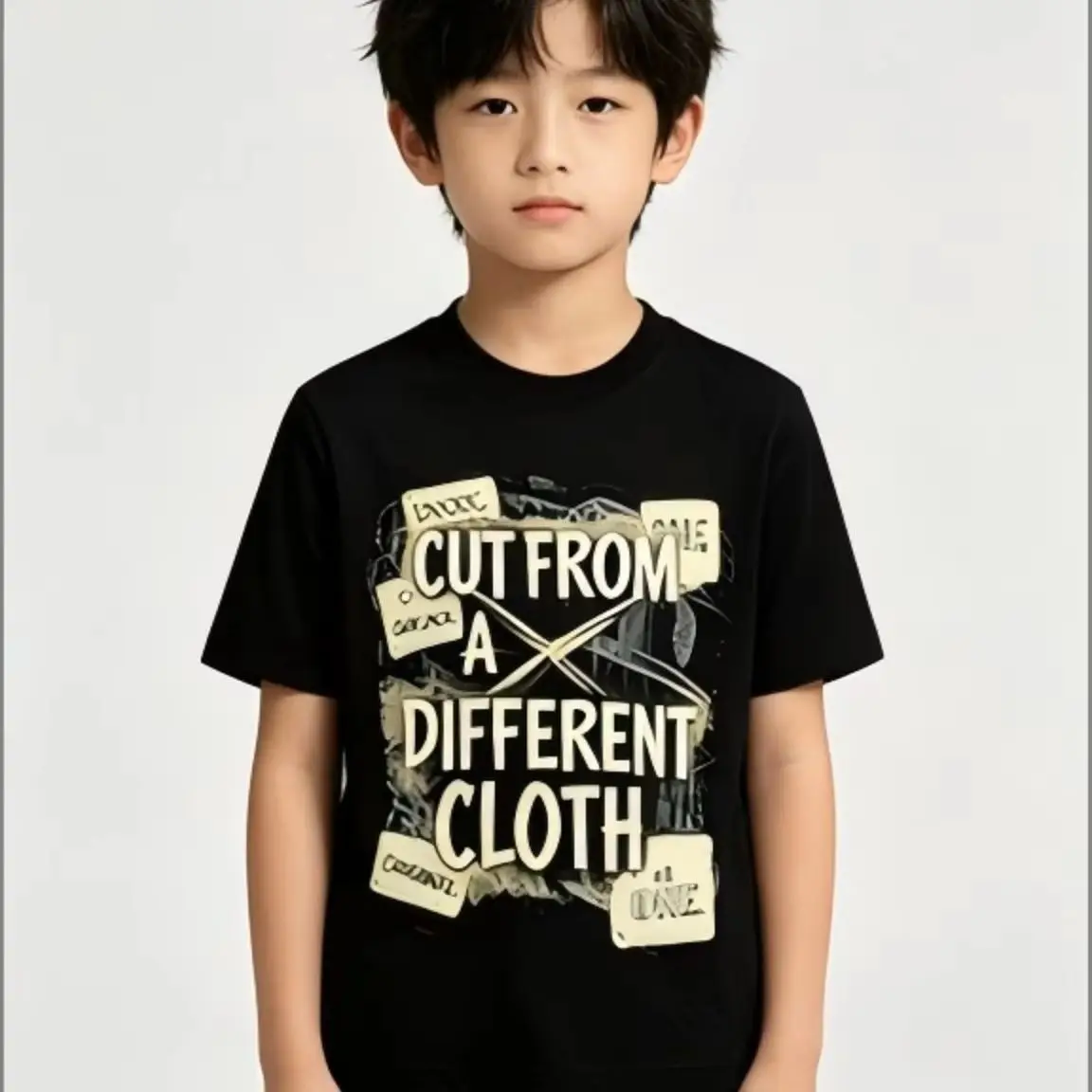 Vintage Distressed Cut From A Different Cloth Letter Graphic Tee Retro Quote Streetwear Casual Unisex Soft Short Sleeve Basic