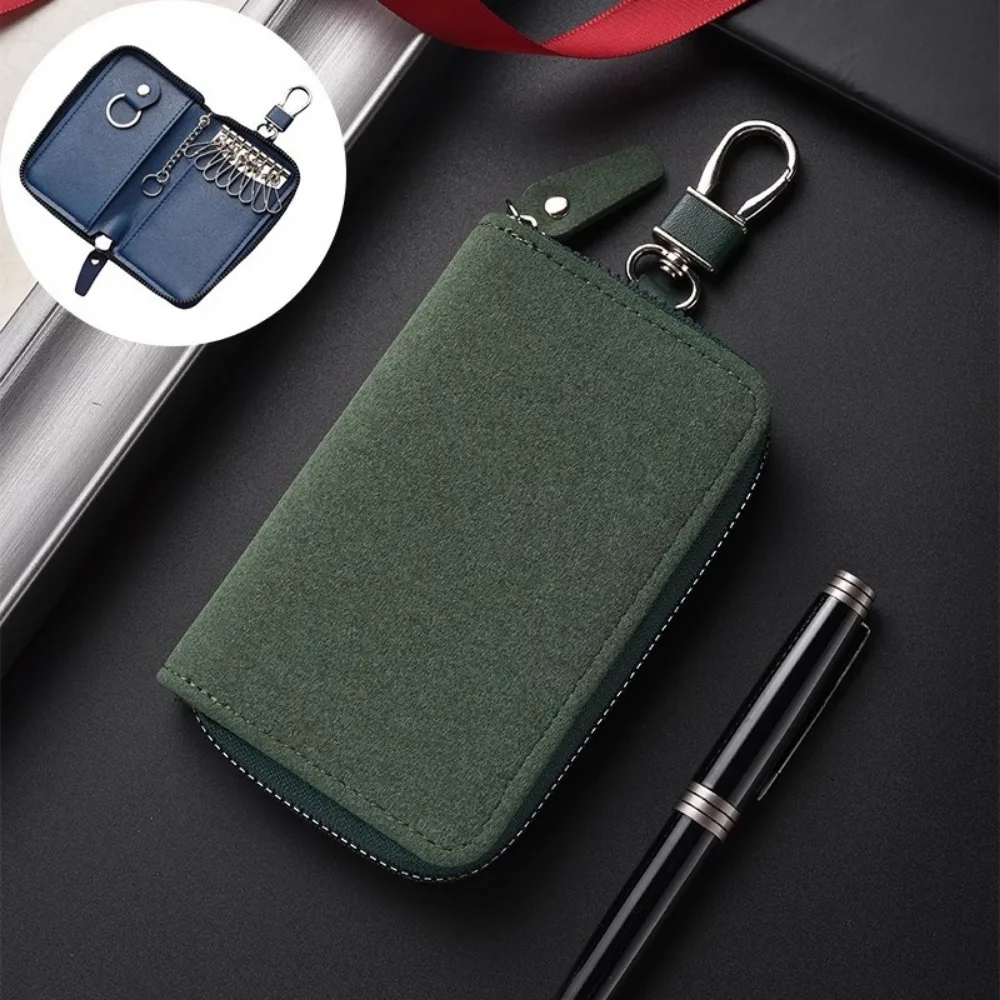 

Fashion Leather Car Key Wallet Large Capacity Key Holder Mini Card Bag Men Women