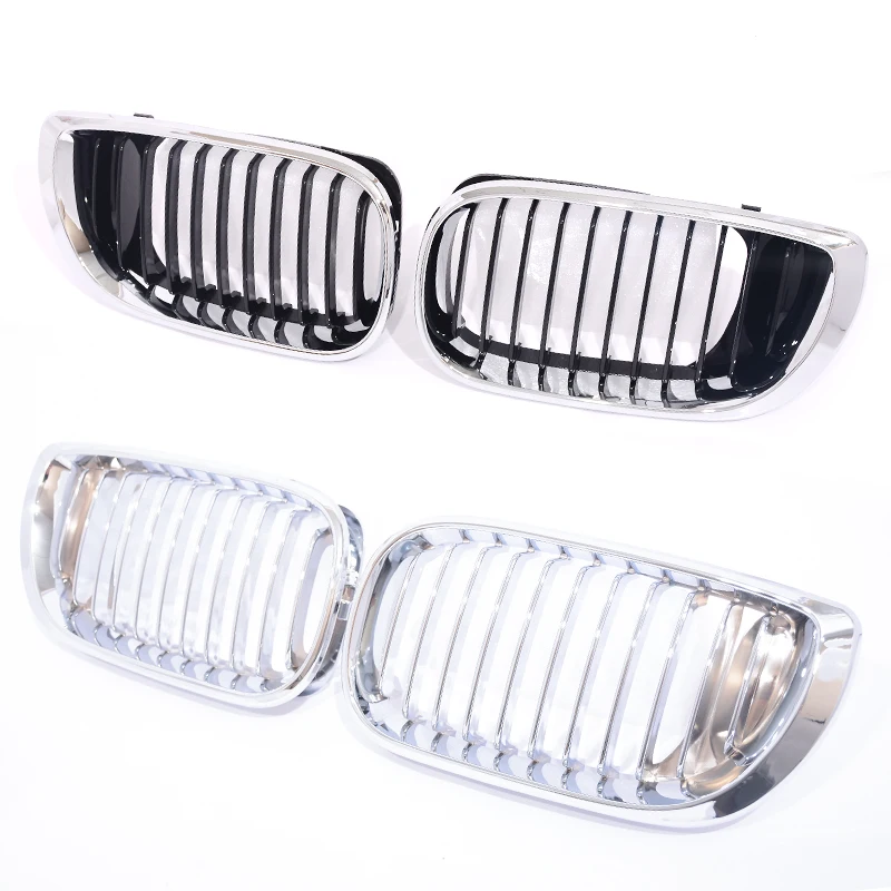 Single Slat Kidney Grille Chrome Silver Gloss Black Carbon M Color Grill For BMW 3 Series E46 Facelift Sedan Touring 2002-2005