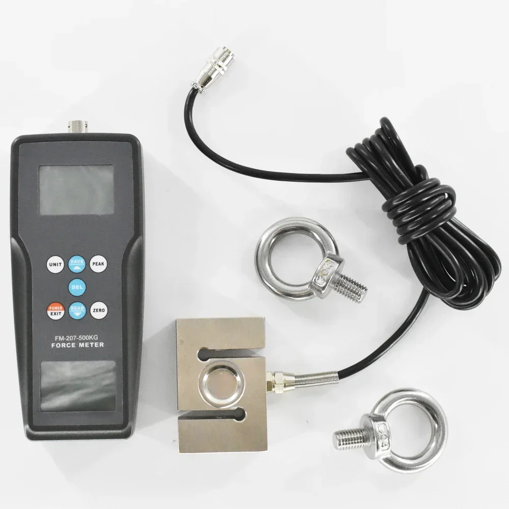 FM-207-500K Digital Force Gauge for Push and Pull Tests: Measuring in N, Kgf, Lbf Up To 4900N - Mechanical Measuring Instrument