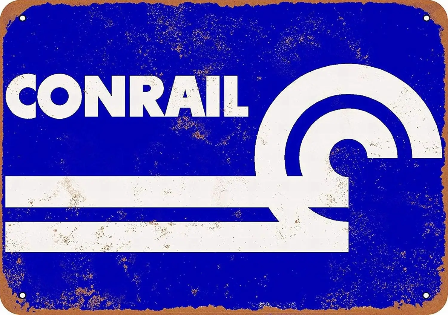 Panneau métallique décoratif mural rétro Conrail en étain