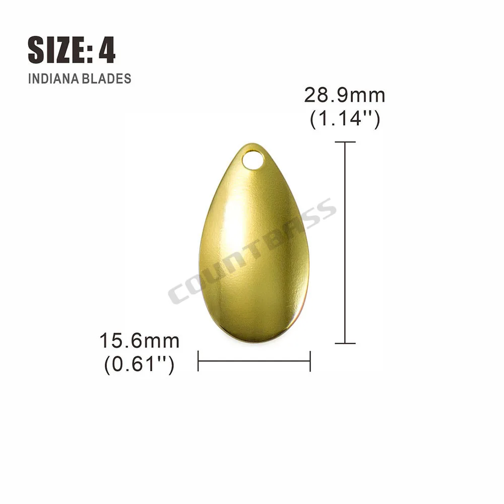 COUNTBASS 50 Stück Größe 00–8 Indiana Spinner Blades glattes Muster Nickel- und Gold-Finish, DIY Spinner Walleye Rigs Angelköder – Detail 12