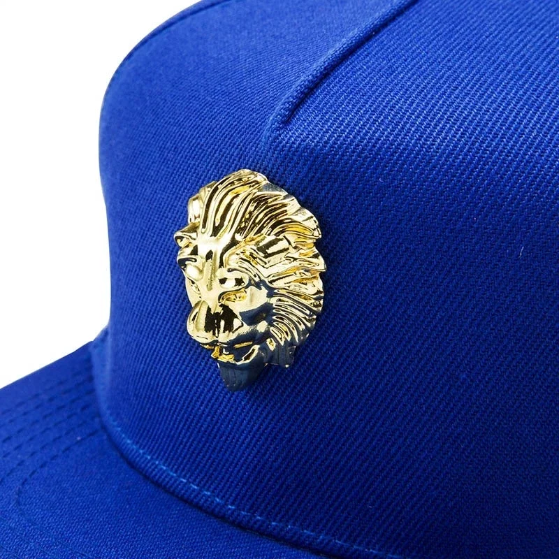 Männer Frauen Sommer Sport Sonnenschutz Hip Hop Punk Einstellbare Baumwolle Flachen Hut Niet Lion Kopf Schädel Sonnenschirm Baseball-Cap P53 – Detail 2