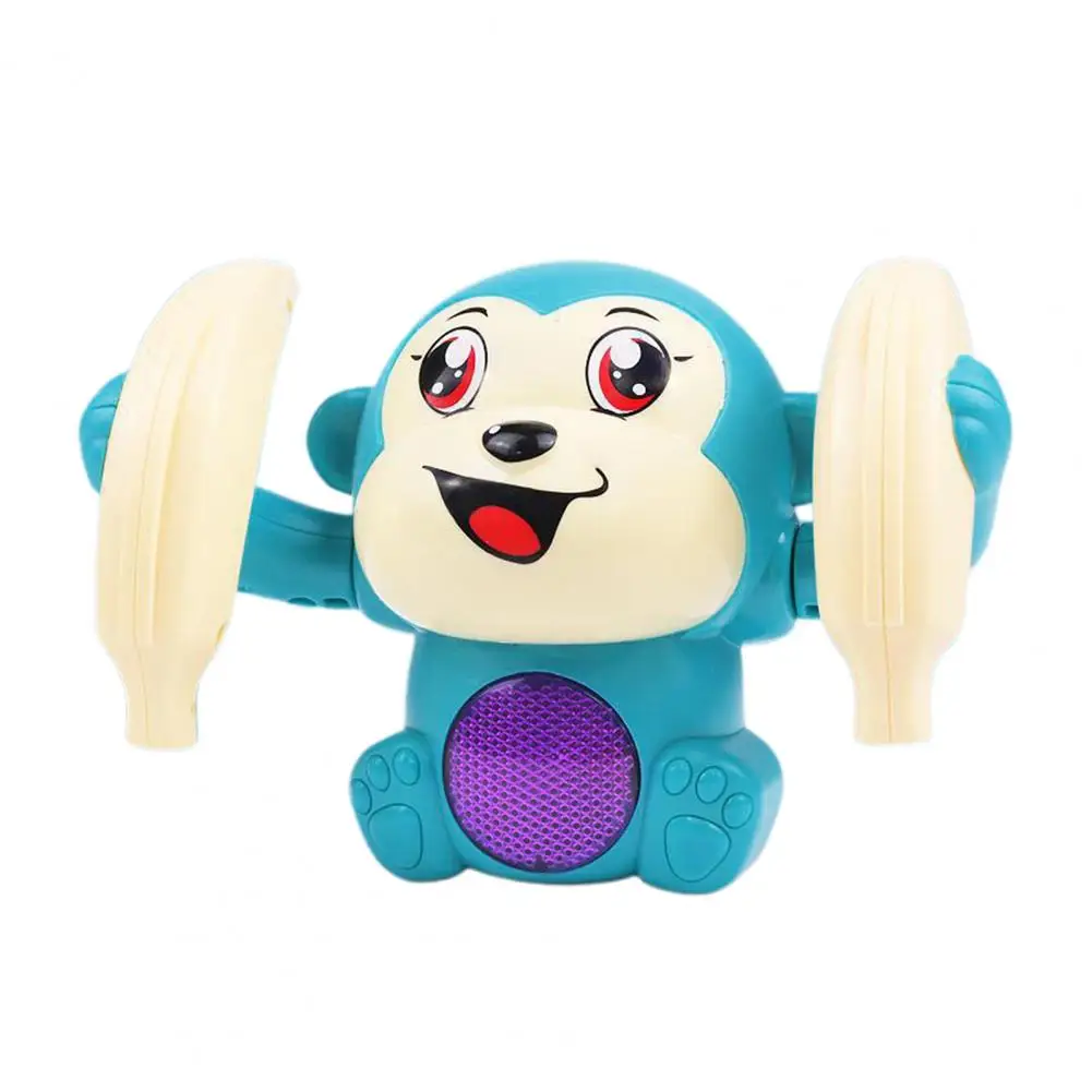 Bebê macaco brinquedo educacional rolando dos desenhos animados com música luz led para o tempo do bebê ativado por voz para meninos