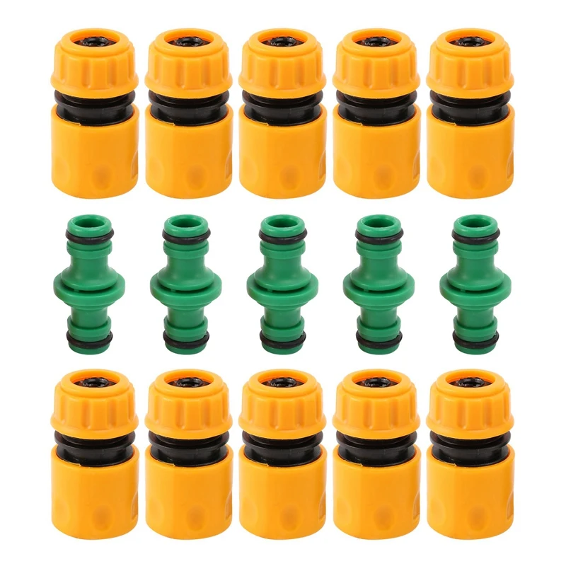 

5Pcs Garden Double Male Hose Connectors 10Pcs End Quick Connectors For Hose Pipe Fitting 1/2Inch Plastic Tap Connector