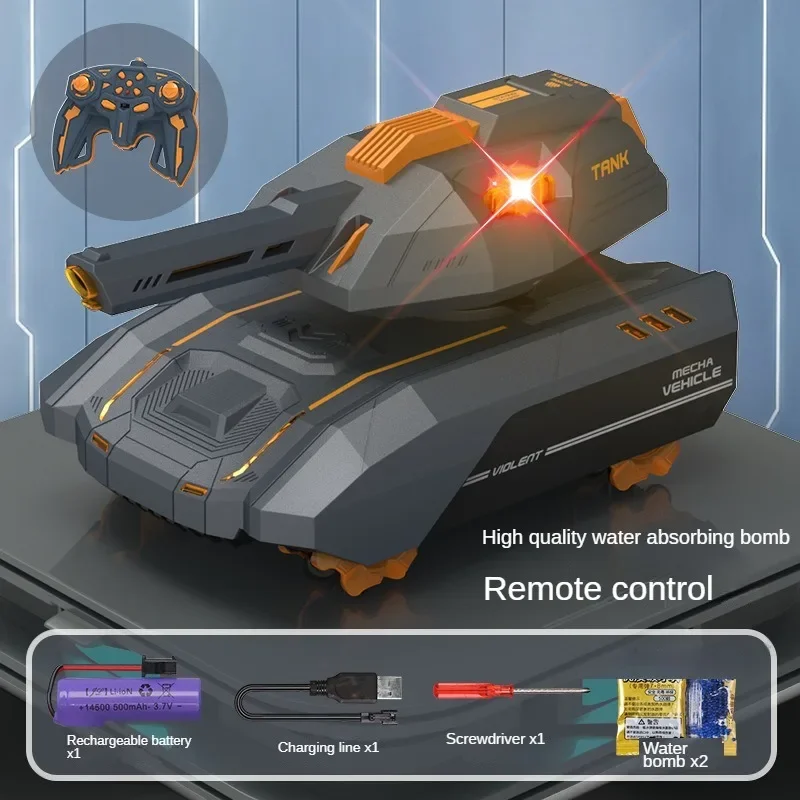 RC ถังของเล่น 2.4G วิทยุควบคุมรถ 4WD Crawler ระเบิดน้ําสงครามถังควบคุมท่าทางผู้เล่นหลายถัง RC ของเล่นเด็กของขวัญ