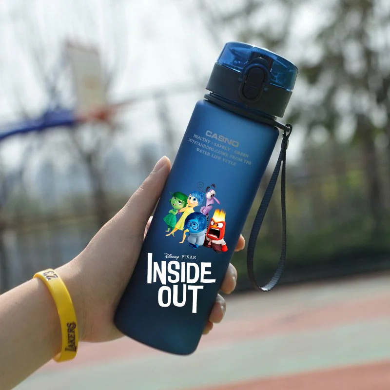 Inside Out 560ML Large Capacity 4 Color Children Water Cup Portable Plastic Outdoor Sports Aldults Drinking Water Bottle Anime